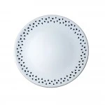 Dunelm Global Stoneware Dinner Plate, Grey/White, 27cm