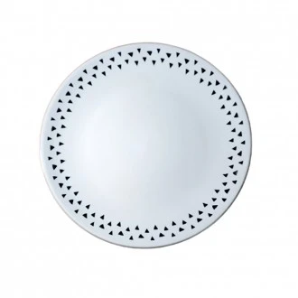 Dunelm Global Stoneware Dinner Plate, Grey/White, 27cm