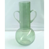 Candlelight Clear Glass Vase With Handles, 30cm