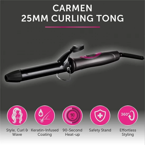 Tower Carmen Neon 25mm Curling Tong Graphite/Pink, C81068 Shop quality Tower Carmen Neon 25mm Curling Tong Graphite/Pink in Kenya from vituzote.com Shop in-store or online and get countrywide delivery!
