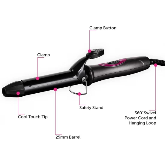 Tower Carmen Neon 25mm Curling Tong Graphite/Pink, C81068 Shop quality Tower Carmen Neon 25mm Curling Tong Graphite/Pink in Kenya from vituzote.com Shop in-store or online and get countrywide delivery!