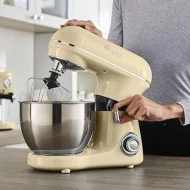 Swan  Retro Stand Mixer with 4L Stainless Steel Bowl, 8 Speed Settings, Pulse Function, 800W, Cream