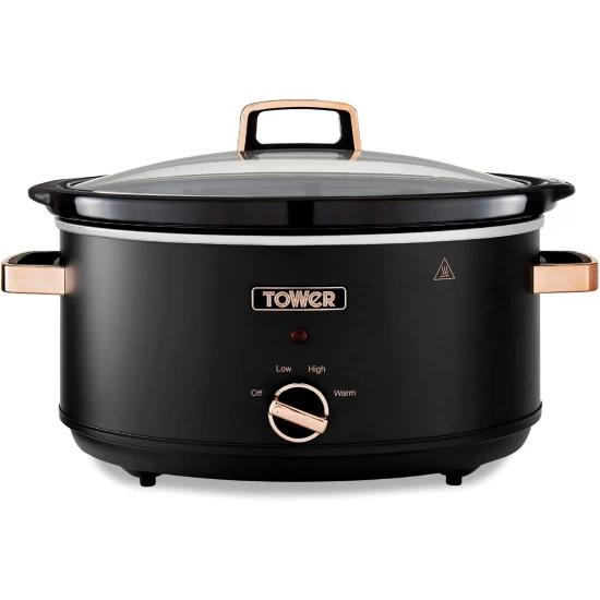Tower Cavaletto 6.5 Litre Slow Cooker with 3 Heat Settings, Removable Cookpot and Cool Touch Handles, Black and Rose Gold, T16043BLK Shop quality Tower Cavaletto 6.5 Litre Slow Cooker with 3 Heat Settings, Removable Cookpot and Cool Touch Handles, Black and Rose Gold in Kenya from vituzote.com Shop in-store or online and get countrywide delivery!
