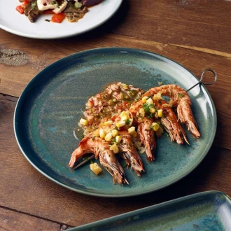 Neville Genware Terra Porcelain Aqua Green Coupe Plate 19 x 2.5cm (Dia x H)