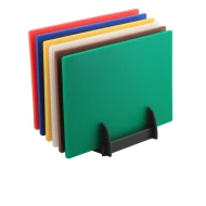 Neville Genware Low Density Chopping Board And Rack Set  of 6 coloured boards, 18 x 12 x 0.5"