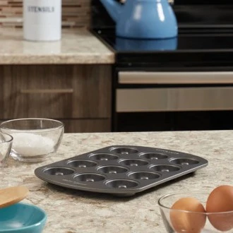 Baker’s Secret Essentials 12-Cavity Non-Stick Steel Mini Donut Pan 