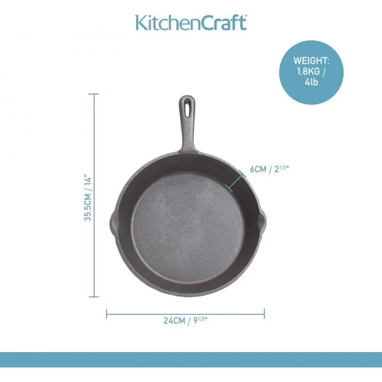 Shop quality Kitchen Craft Deluxe Cast Iron 24cm Round Plain Grill Pan - Not Seasoned in Kenya from vituzote.com Shop in-store or online and get countrywide delivery!