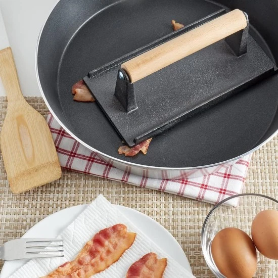 Shop quality Home Basics Cast Iron Bacon Press with Wood Handle, Black in Kenya from vituzote.com Shop in-store or online and get countrywide delivery!