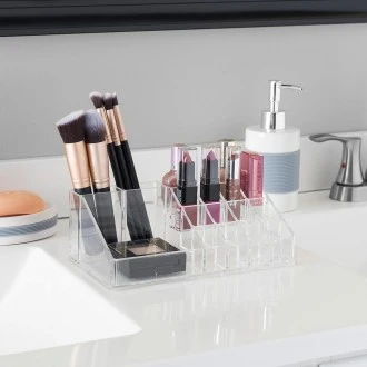 Home Basics Plastic Cosmetic Organizer for Vanity  Closet
