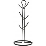 Home Basics Wire Collection 6 Hook Mug Tree, Black
