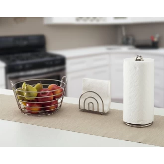 Home Basics Paper Satin Nickel Collection Napkin Holder
