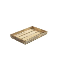 Neville Genware Dark Rustic Wooden Crate 35 x 23 x 4cm