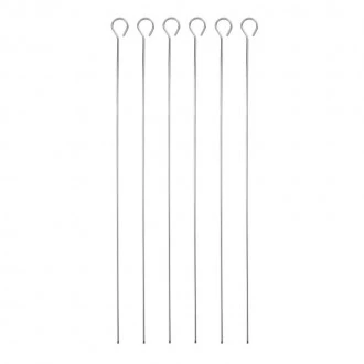 MasterClass Stainless Steel Flat Sided Skewers, Set of 6, 40cm