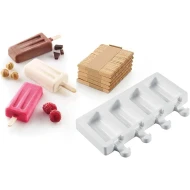 SilikoMart Mini Vintage Ice Cream Silicone Mould  ( Includes: 1 silicone mould + 50 mini sticks)