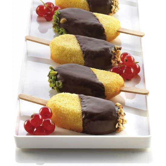 SilikoMart Mini Classic Ice Cream Silicone Mould ( Includes 50 wooden sticks & Recipe booklet)