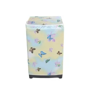 VZ PEVA Top Load Washing Machine Cover, Pastel Ombre & Butterfly Floral, Waterproof Dust Cover with Zipper - 55x58x87cm