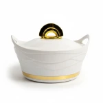 Majestic Insulated Hot Pot with Stainless Steel Lid & Bowl – 2.5L (2500ml), White