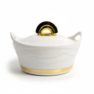 Majestic Insulated Hot Pot with Stainless Steel Lid & Bowl – 2.5L (2500ml), White