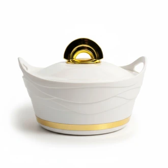 Majestic Insulated Hot Pot with Stainless Steel Lid & Bowl – 2.5L (2500ml), White