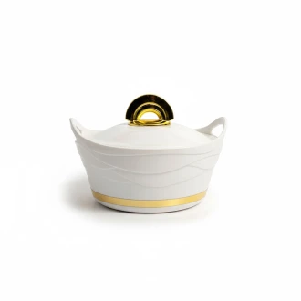 Majestic Insulated Hot Pot with Stainless Steel Lid & Bowl – 1L (100ml), White