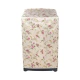 PEVA Top Load Washing Machine Cover, Cream & Pink Rose Floral Pattern, Waterproof Dust Cover with Zipper - 55x58x87cm