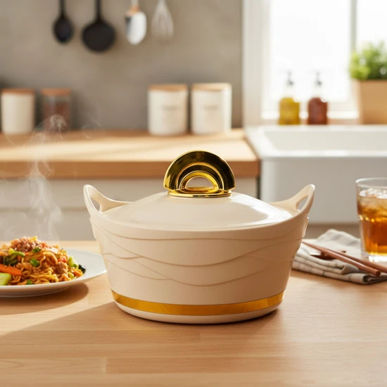 Majestic Insulated Hot Pot with Stainless Steel Lid & Bowl – 2.5L (1500ml), Cream