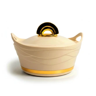 Majestic Insulated Hot Pot with Stainless Steel Lid & Bowl – 2.5L (1500ml), Cream