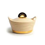 Majestic Insulated Hot Pot with Stainless Steel Lid & Bowl – 1.5L (1500ml), Cream