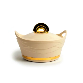 Majestic Insulated Hot Pot with Stainless Steel Lid & Bowl – 1.5L (1500ml), Cream