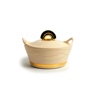 Majestic Insulated Hot Pot with Stainless Steel Lid & Bowl – 1L (100ml), Cream