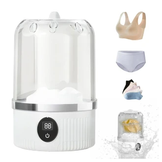 Cordless Underwear Washer with Laundry Cup – 1L Rechargeable Mini Washing Machine for Bras, Socks & Delicates
