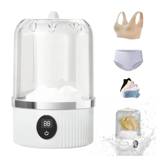 Cordless Underwear Washer with Laundry Cup – 1L Rechargeable Mini Washing Machine for Bras, Socks & Delicates Cordless Underwear Washer with Laundry Cup – 1L Rechargeable Mini Washing Machine for Bras, Socks & Delicates