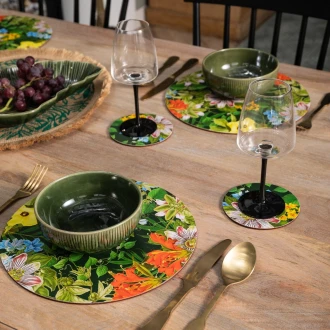 Creative Tops Floral Pack of 4 Premium Round Placemats