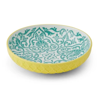 Mikasa Coupe Bowl 21cm Yellow Blue Geometric