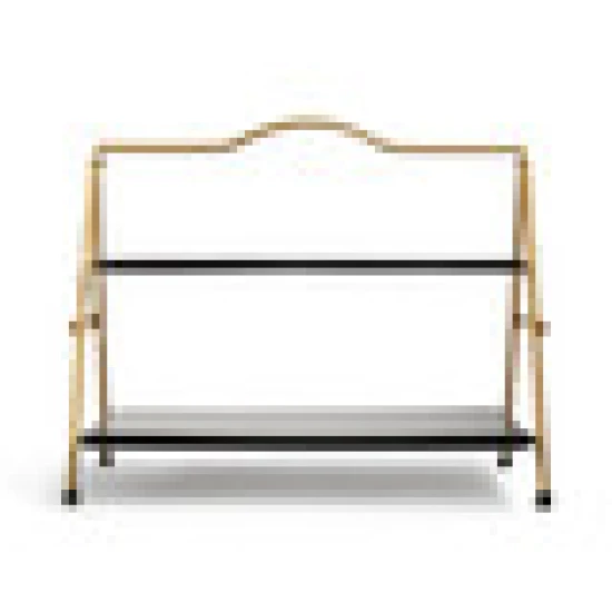 Artesà 2 Tier Gold and Black Metal Serving Stand, 39.3 x 26cm