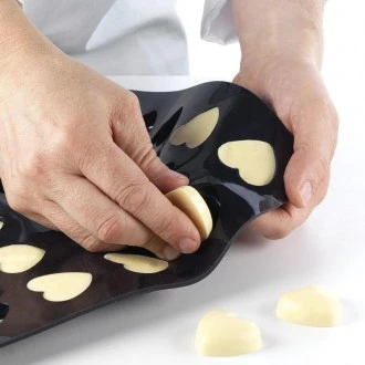 SilikoMart Mini Heart Silicon Baking Mould, Black, 57 cm