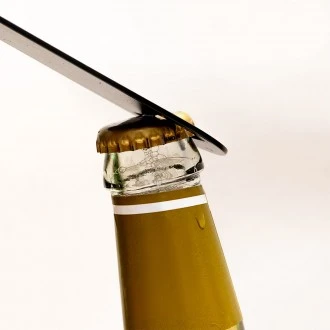 Zuri Stainless Steel Bar Blade, Leopard Design- Matte Black