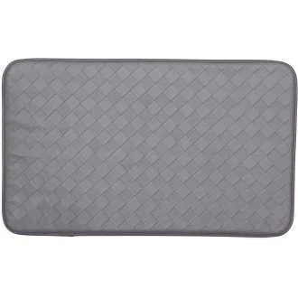 Kittrich Stephan Roberts Anti-Fatigue Kitchen Faux Leather Non-Skid Cushioned Comfort Mat, 18" x 30", Grey