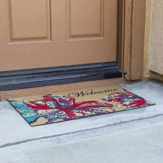 Kittrich Stephan Roberts Recycled Rubber Doormat Eco-Friendly Decorative Floor Mat, 18'' x 30'', Siena