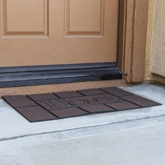 Kittrich Stephan Roberts Recycled Rubber Doormat Eco-Friendly Decorative Floor Mat, 18'' x 30'', Dunstun Stone