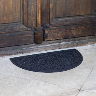 Kittrich Stephan Roberts  Recycled Rubber Doormat Eco-Friendly Decorative Floor Mat, 18'' x 30'', Gibraltar Scroll