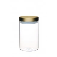 MasterClass Airtight Medium Glass Food Storage Jar with Brass Lid,1 Litre (1.75 Pints)