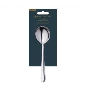 Master Class Stainless Steel Soup Spoons, 17.5 cm (Set of 2)