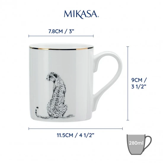 Mikasa Cheetah Straight-Sided Porcelain Mug, 280ml, MKCANCHEETAH Shop quality Mikasa Cheetah Straight-Sided Porcelain Mug, 280ml in Kenya from vituzote.com Shop in-store or online and get countrywide delivery!