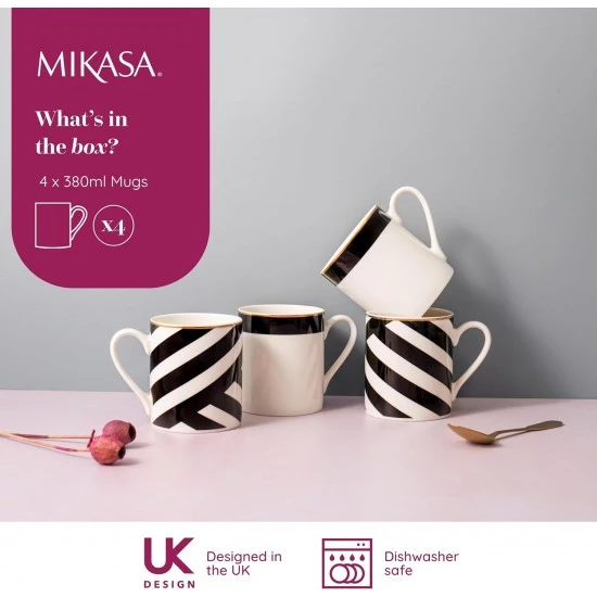 Shop quality Mikasa Luxe Deco 4-Piece Fine China Mug Set, 380ml, Gift Boxed in Kenya from vituzote.com Shop in-store or online and get countrywide delivery!