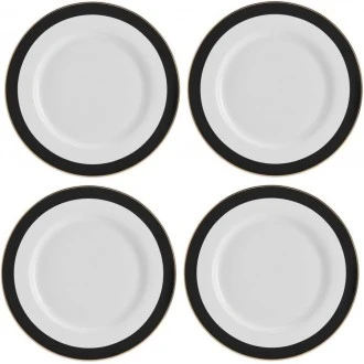 Mikasa Luxe Deco 4-Piece Fine China Dinner Plate Set of 4, 27.5cm, Gift Boxed