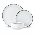 Mikasa Limestone Porcelain 12 Piece Dinner Set, White