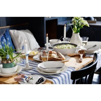 Mikasa Navy Stripe Linen-Blend Table Runner, 230 x 34cm