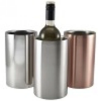 Neville GenWare Ribbed Stainless Steel Wine Cooler, 12 x 20cm (Dia x H)
