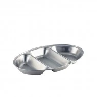 Neville GenWare Stainless Steel Three Division Oval Vegetable Dish 35cm/ 14"  Neville GenWare Stainless Steel Three Division Oval Vegetable Dish 35cm/ 14"